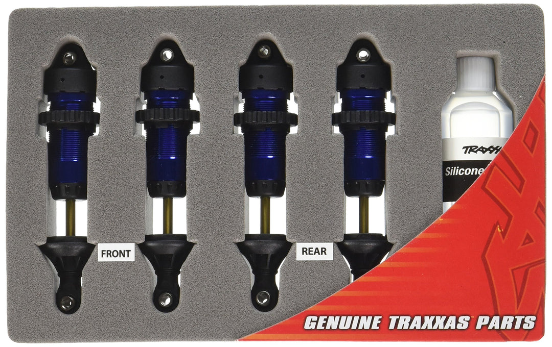 Traxxas Stossdämpfer GTR blau eloxiert, montiert (4) 5460A