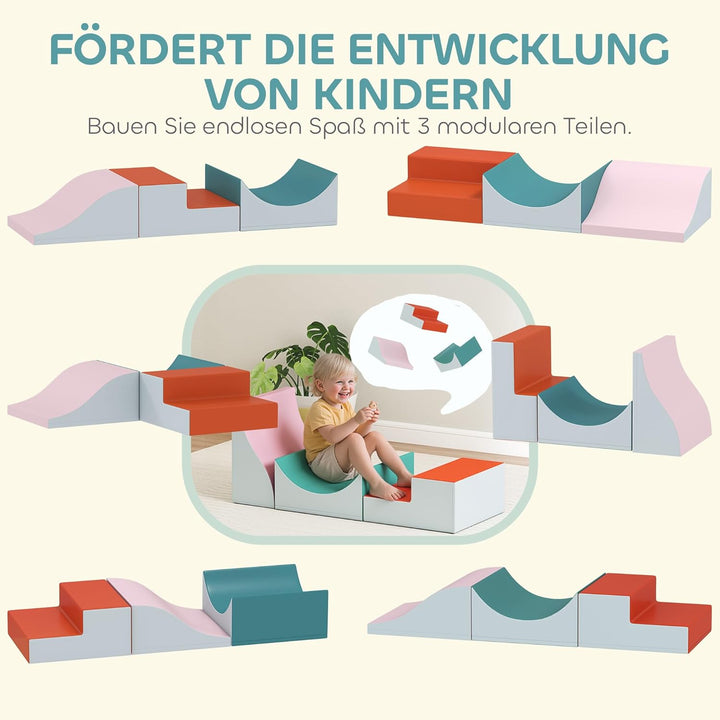 AIYAPLAY Schaumstoff Bausteine Kinder 3 Stück Klettern Softbausteine Bausteinset Grossbausteine Baby