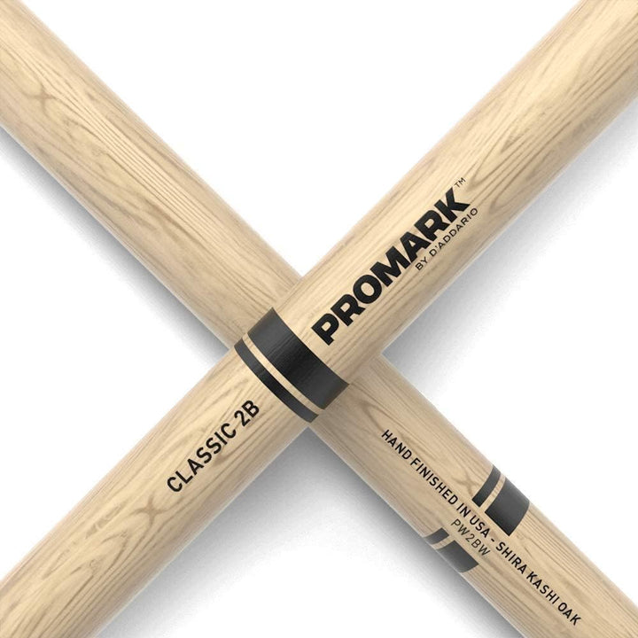 ProMark Classic Attack 2B Shira Kashi Oak Drumstick, Eichel, ovale Spitze, 4 Stück Holzspitze Four P