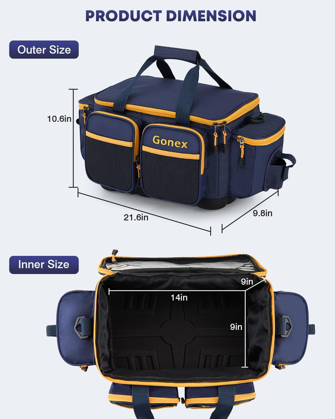 Gonex Angeltasche, Wasserabweisende Aufbewahrungstasche aus Polyestermaterial mit gepolstertem Schul