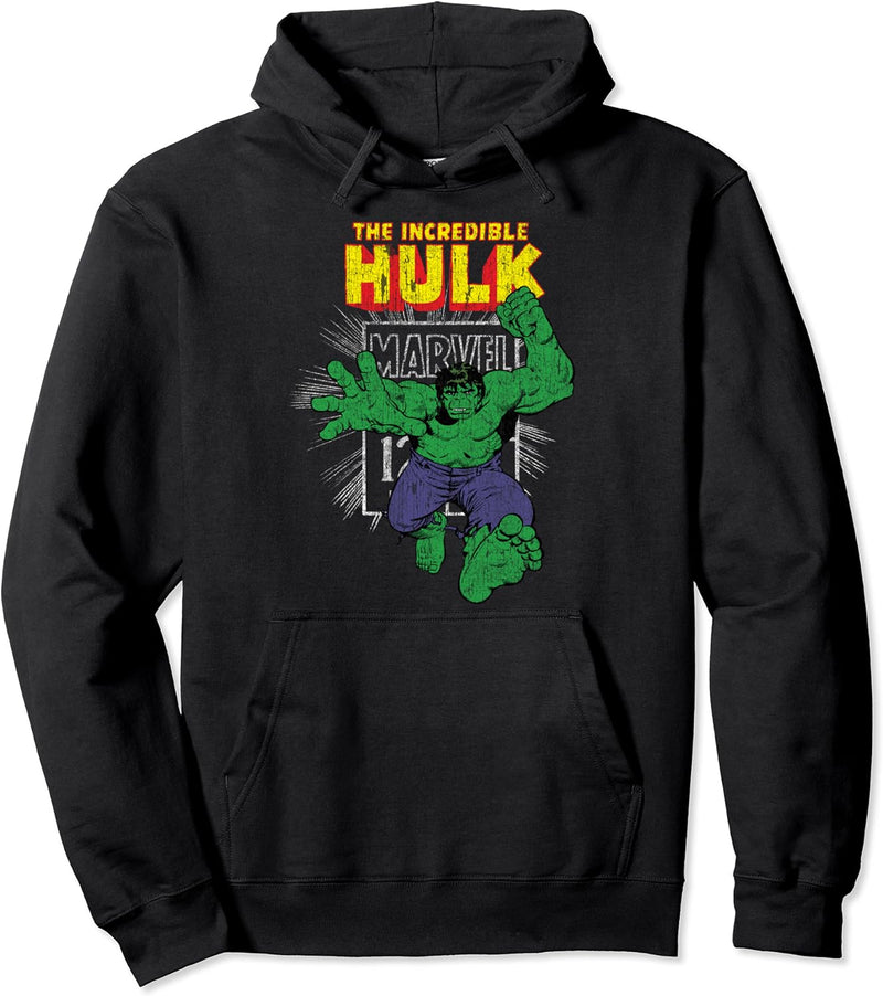 Marvel The Incredible Hulk Retro Comic Book Stamp Logo Pullover Hoodie