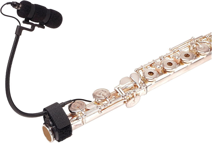 Pronomic Set MCM-100F Clipmikrofon mit Halter (Kondensator Mikrofon, Schwanenhals, Halter für Flöten