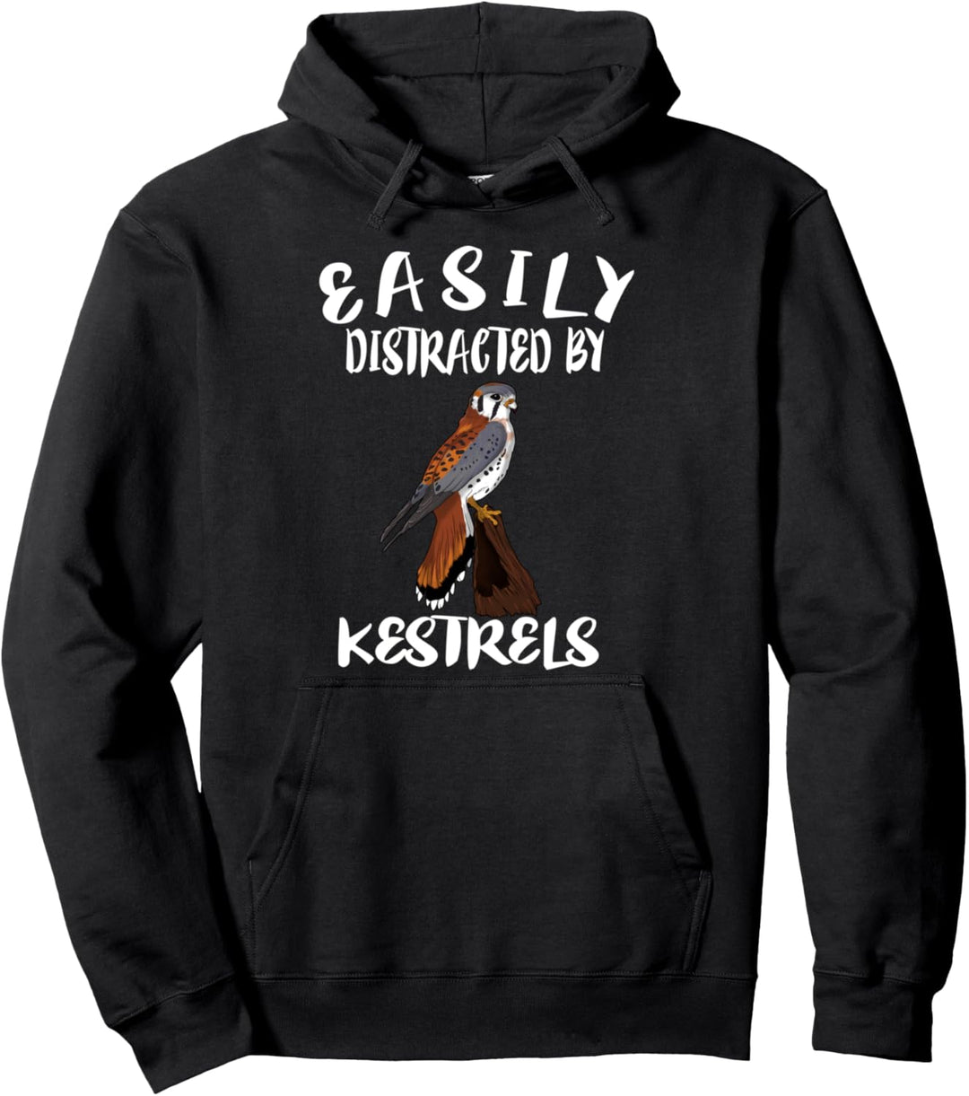 Easily Distracted By Kestrels Birds Birding Pullover Hoodie