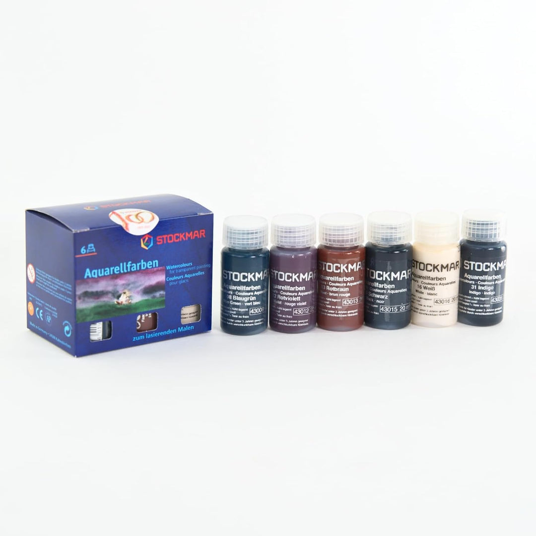Stockmar Aquarellfarbe 20 ml, Ergänzungs-Sortiment 6 Farben im Kartonetui