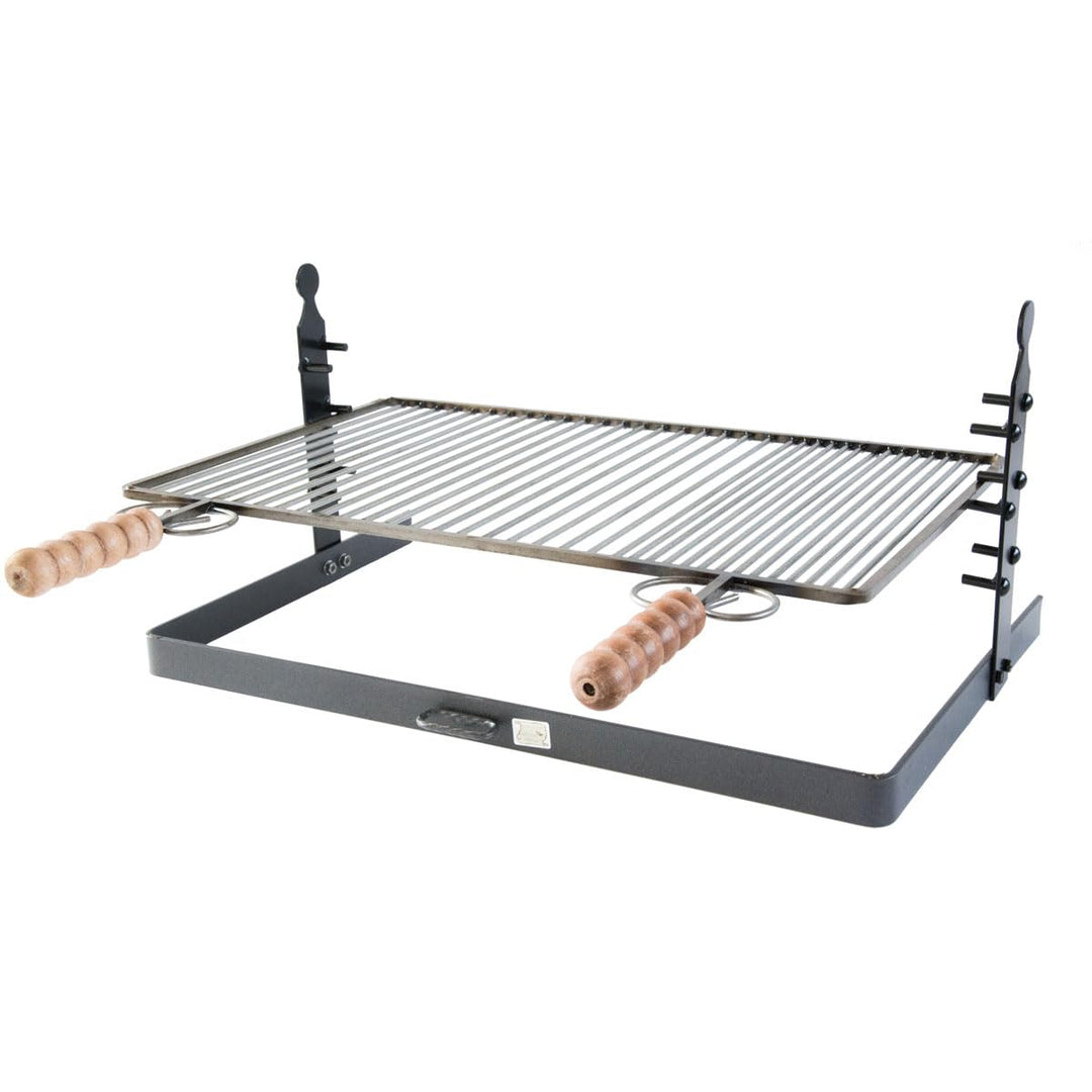 Grillpfanne mit Standfuss und verstellbarer Höhe 60 x 37 cm
