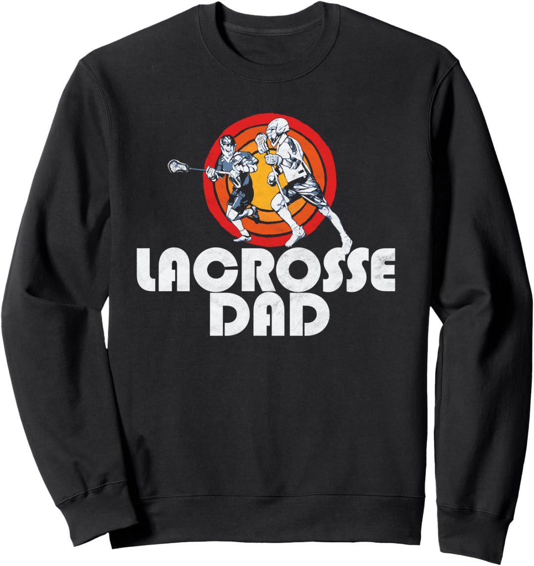 Lacrosse Dad Retro Lax Players & Vintage 80s Sun Sweatshirt