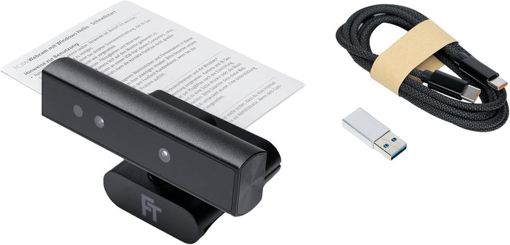 FeinTech FC200 2K Webcam Kamera 5MP für Windows Hello Gesichtserkennung, Webcam