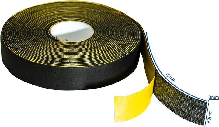 Armatech Klebeband, 15 m, 50 x 30 mm, Gummi, selbstklebend, für Wärmeisolierung, Klimaanlagenleitung