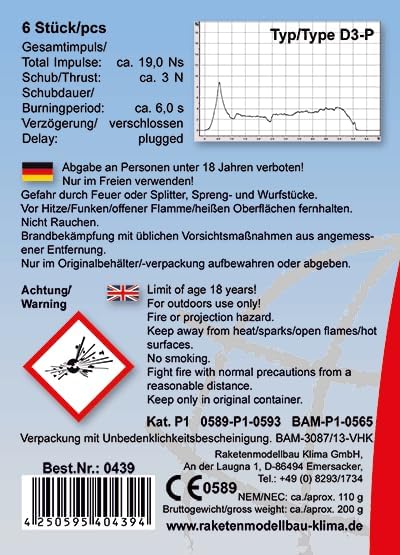 KLIMA Raketentreibsatz D3-P