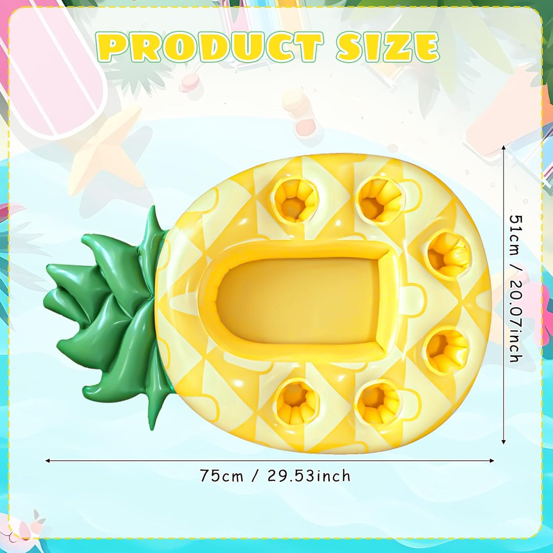 Ananas Poolbar, Aufblasbarer Getränkehalter Schwimmender, 2in1-Getränke und Snackhalter Poolbar 7 Lö