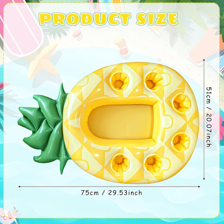 Ananas Poolbar, Aufblasbarer Getränkehalter Schwimmender, 2in1-Getränke und Snackhalter Poolbar 7 Lö