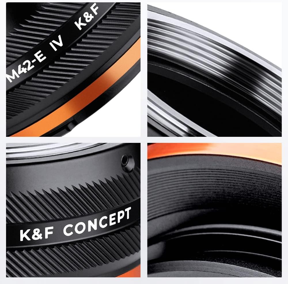 K&F Concept Lens Mount Adapter M42-NEX IV Manueller Fokus Kompatibel mit M42 Objektiv und Sony E Mou