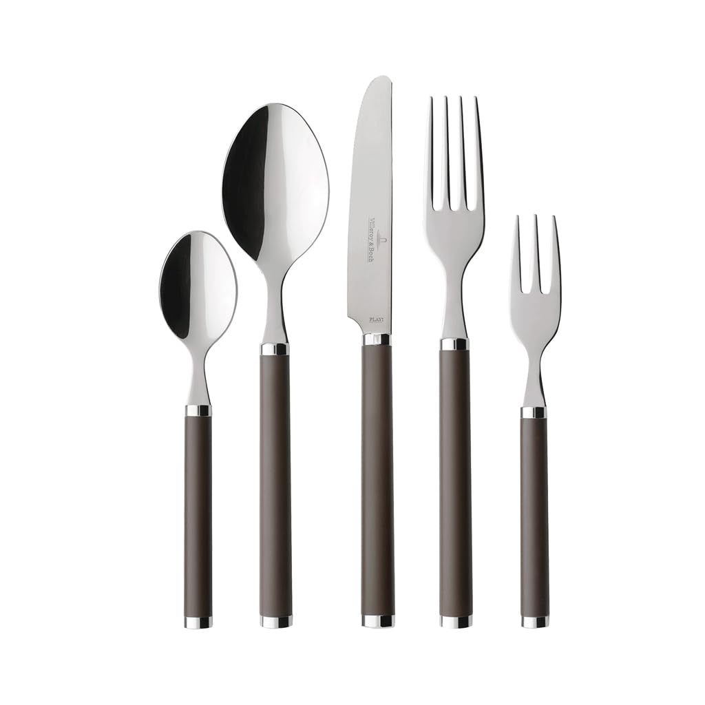 Villeroy und Boch Play Chocolate Brown Tafelbesteck, für bis zu 6 Personen, 30-teilig, Edelstahl, Gr