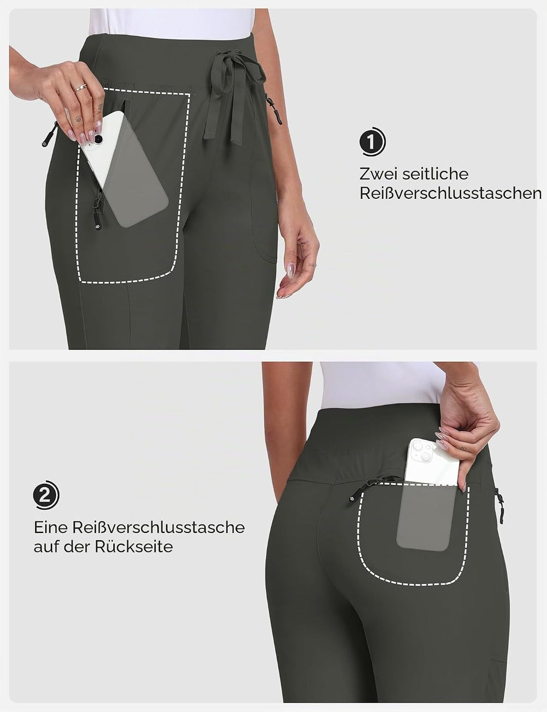 MoFiz Wanderhose Damen Leichte Cargohose Atmungsaktiv Trekkinghose Workout Wasserdicht Winddicht Cas