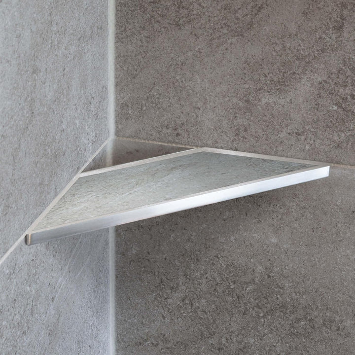 Dalsys Befliesbare Duschablage Ecke 310mm x 130mm Silber Ablage zum Einfliesen, Edelstahl korrosions