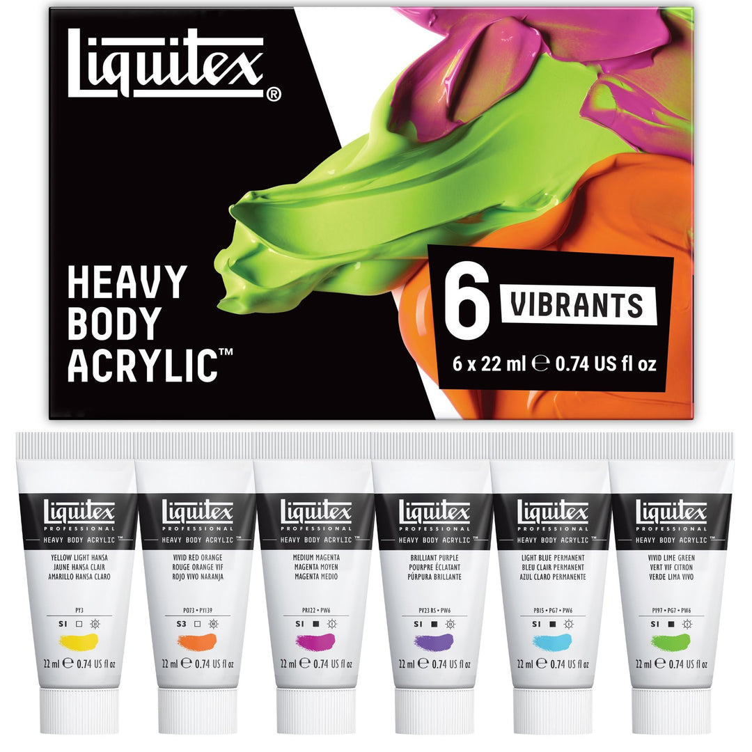 Liquitex Heavy Body Acrylfarbe Lebendige Farben Set 6 x 22ml 22 ml (6er Pack) 6 Farben Set A 22ml -