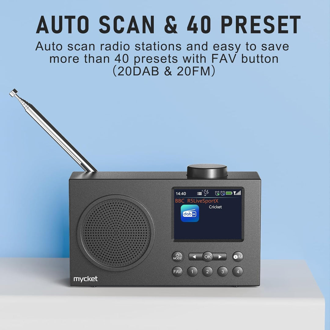 Mycket Tragbares DAB/DAB+ Radio, UKW Digital Radio mit 2025 Neuesten Signalempfängertechnologie, FM