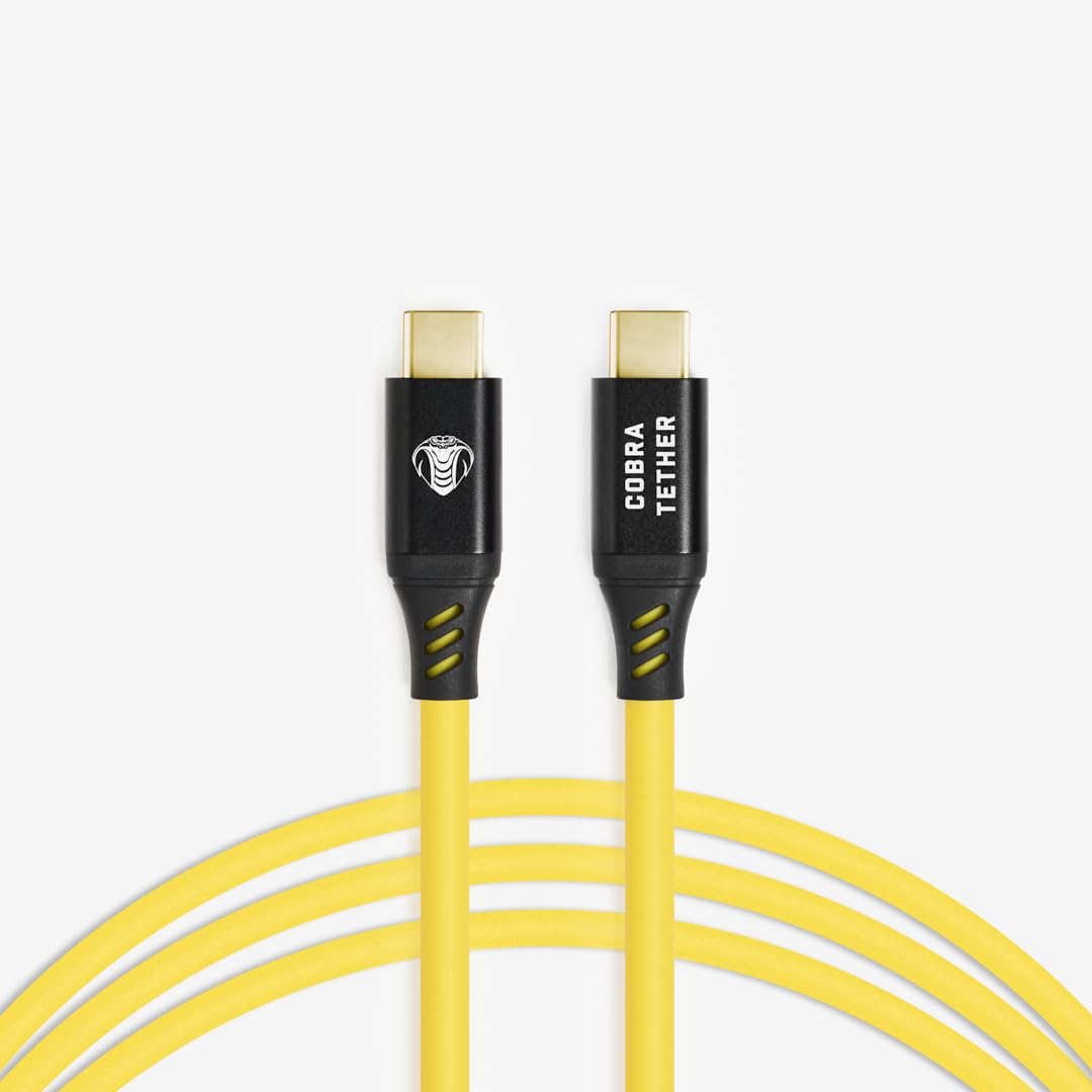 CobraTether USB-C auf USB-C Kabel, 10 m, Gelb Straight gelb, Straight gelb