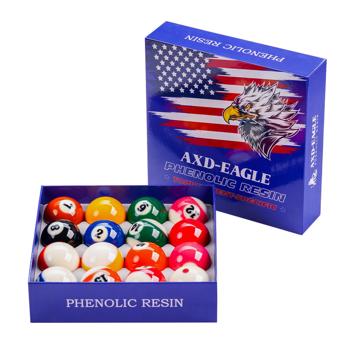 KONLLEN Phenolic Resin Billiard Balls Set 2-1/4'' Regulation Size Tournament Pool Balls Set Pool Tab