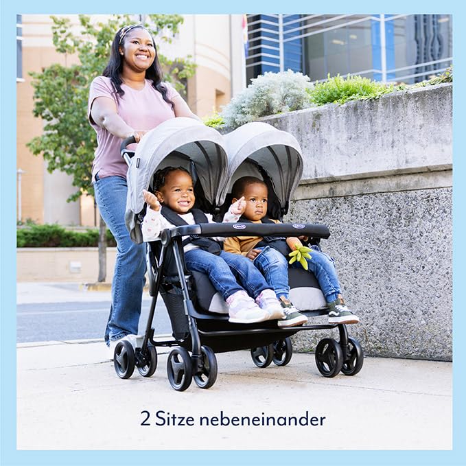 Graco DuoRider™ Doppel-Kinderwagen, Geschwisterwagen, ab Geburt bis ca. 3 Jahre (15 kg), leicht, sch