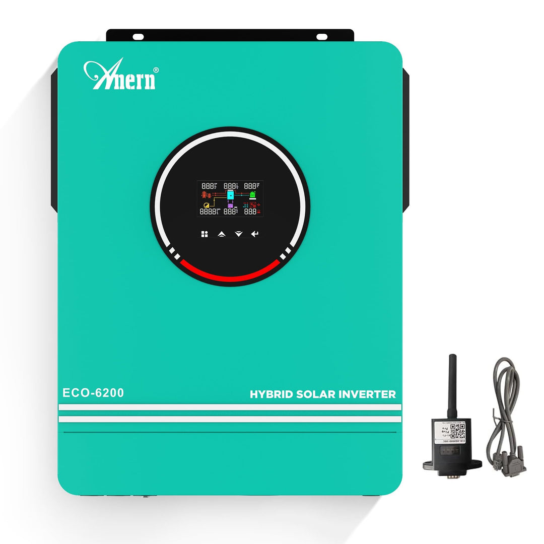 Anern 6200W Hybrid Wechselrichter Solar 48VDC mit WiFi Modul bis 220V/230V mit 120A MPPT Solarregler