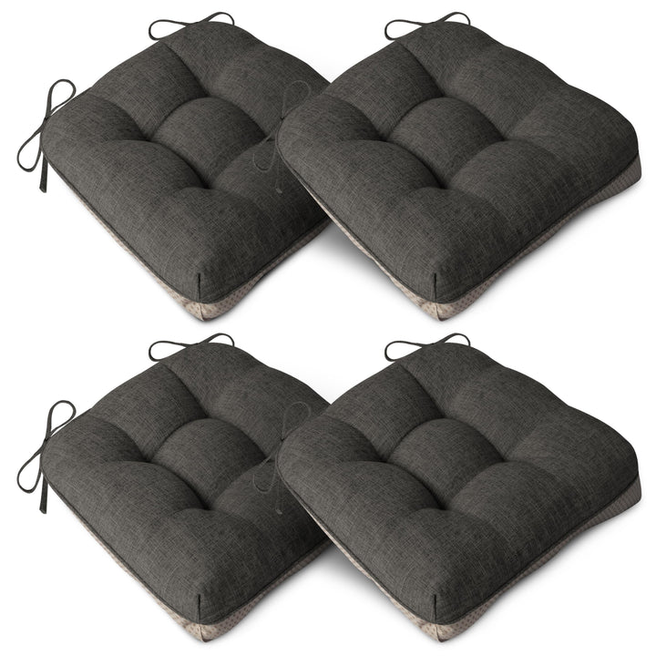 AddGrace 4er Set Sitzkissen 40 x 40cm Weiche Stuhlkissen mit 10cm Hochwertiger Polsterung für Innenb