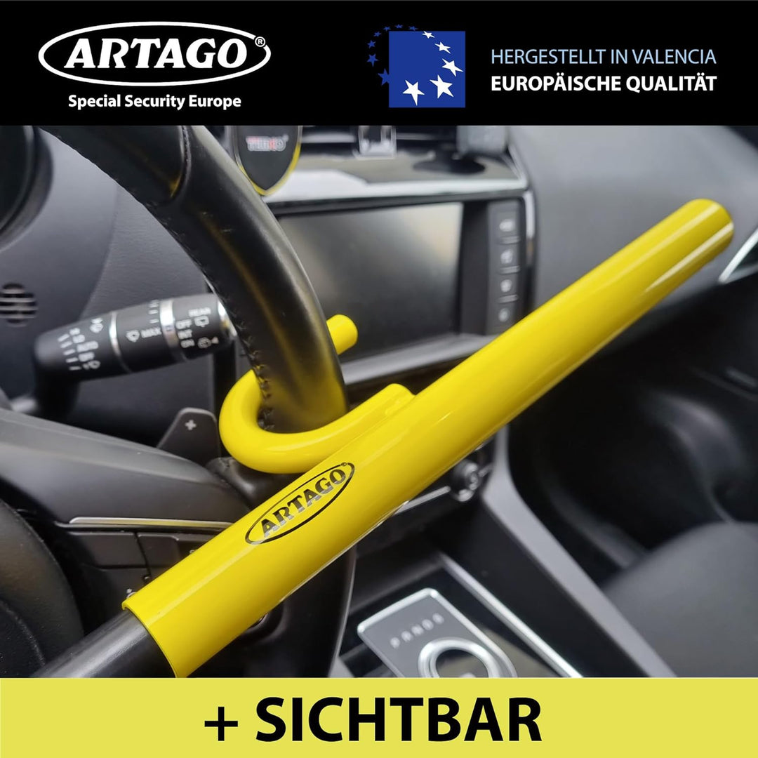 Artago 840A/B Lenkradkralle Auto Universal, Kompakte Schwenkarretierung, Hochsicherheitsschloss mit