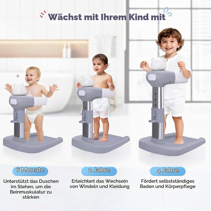 Baby Dusche Ständer, Baby Badewannenständer Duschständer mit AntiRutsch-Basis, 6 Stufige Höhenverste