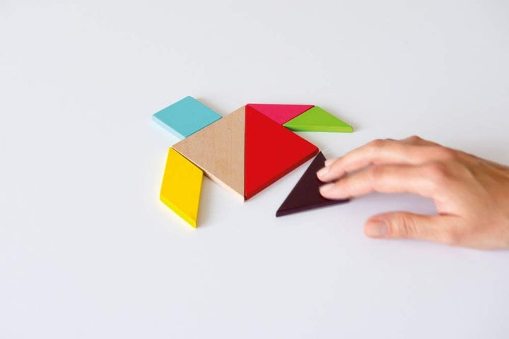 Remember TG1 Tangram Challenge – Legespiel aus Holz für Kinder und Erwachsene (4er Set)