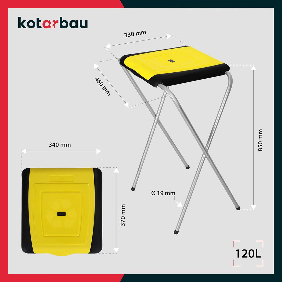 KOTARBAU® Müllsackständer 1 Fach Müllbehälter 33 x 45 x 85 cm Gelber Sack Ständer Metall Plastikmüll