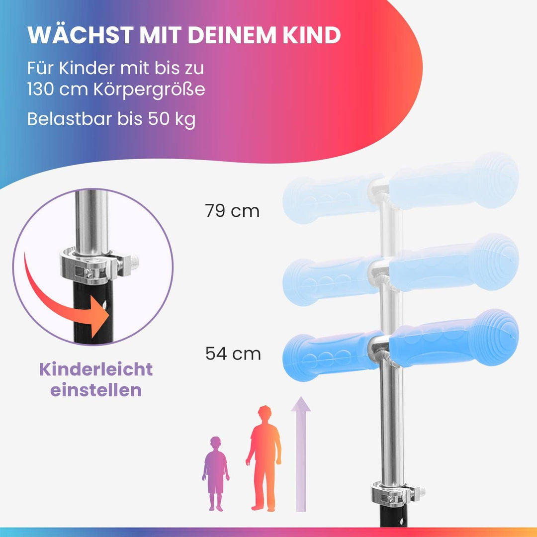 Fun Pro ONE Roller, der Sichere Premium Roller Kinder 3 Jahre, Vergleichstestsieger, LED Räder, falt