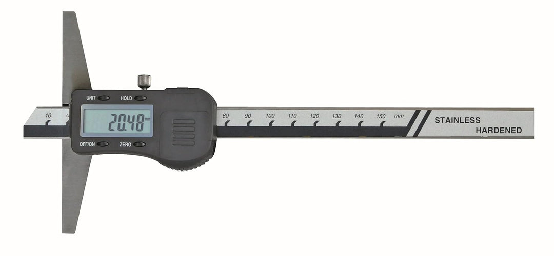 CNC QUALITÄT Digital Tiefen-Messschieber - Messbereich 300 mm - Brückenlänge 150 mm - DIN 862 - kali