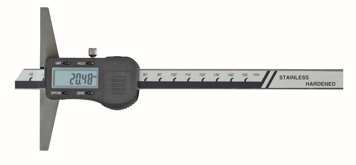 CNC QUALITÄT Digital Tiefen-Messschieber - Messbereich 300 mm - Brückenlänge 150 mm - DIN 862 - kali