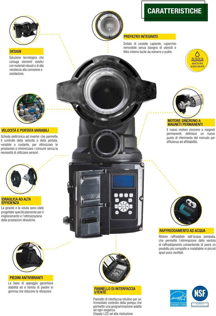 DAB ESWIM 150 M SVRS 1,5 HP Elektronische energieeffiziente einphasige Poolpumpe mit Inverter