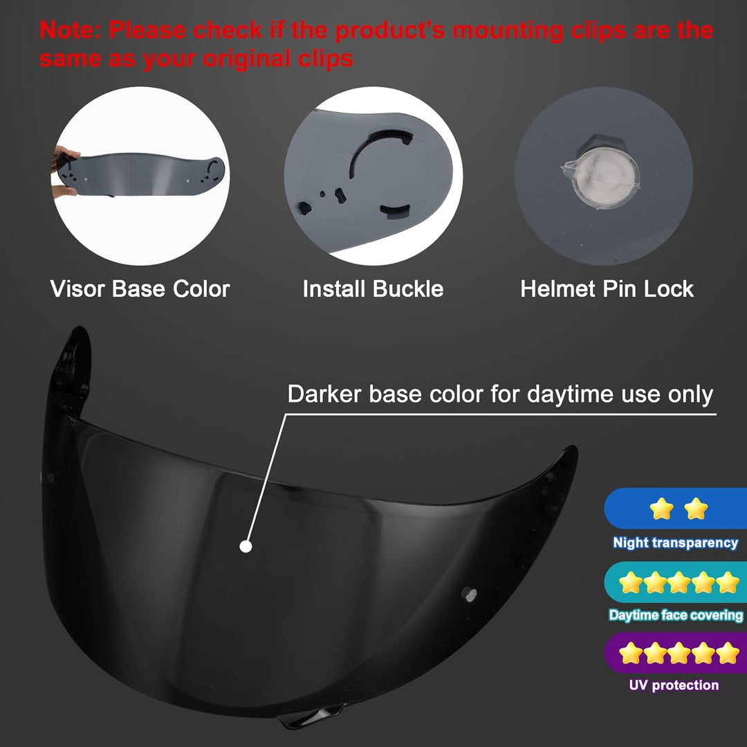 PSLER Helm Visier Verspiegelt für Shoei GT Air GT Air 2 TC-5 TC-9 Neotec CNS-1,Helmvisier Getöntes V
