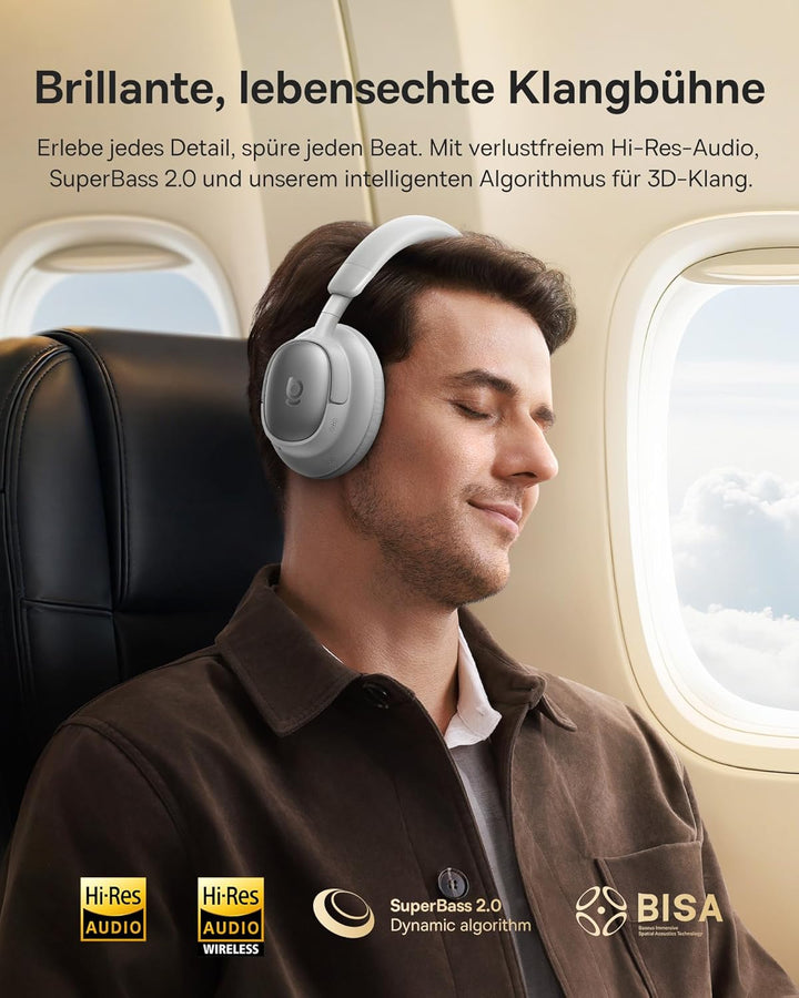 Baseus MH1 Bluetooth Kopfhörer, -48 dB hochwirksame Geräuschunterdrückung, Monolithischer Kopfbügel