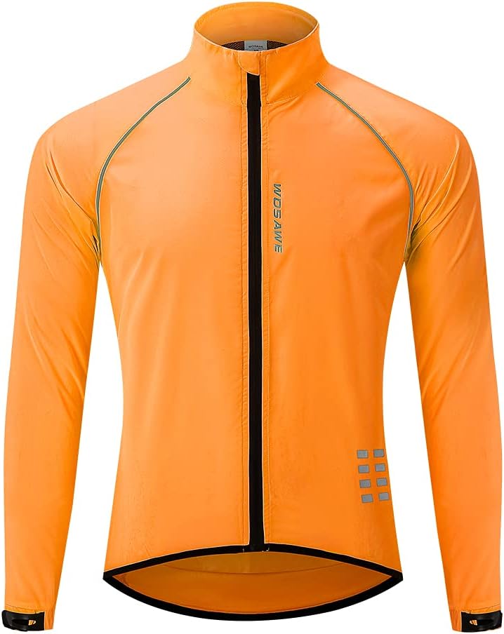WOSAWE Herren-Fahrradjacke, Winddichte Radjacke Ultraleichte Sportbekleidung mit Reflektierendem Trä