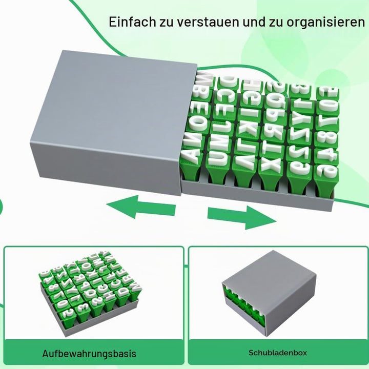 Golgner 2 Stück Alphabet Tonstempel Set, Buchstaben Tonstempel Set, Buchstaben Stempel für Ton und K