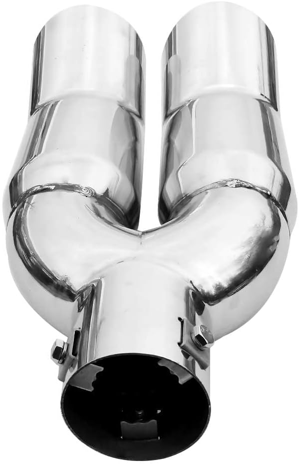 Auspuffblende Doppelrohr Endrohr Edelstahl Auto Endrohrblenden Auspuffendrohr Tuning Universell Scha