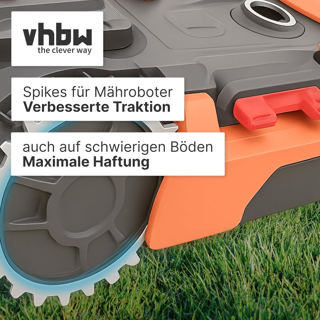 vhbw 2x Spikes kompatibel mit Gardena SILENO city 300 | 250 Smart, 400, 250 Mähroboter - Edelstahl,