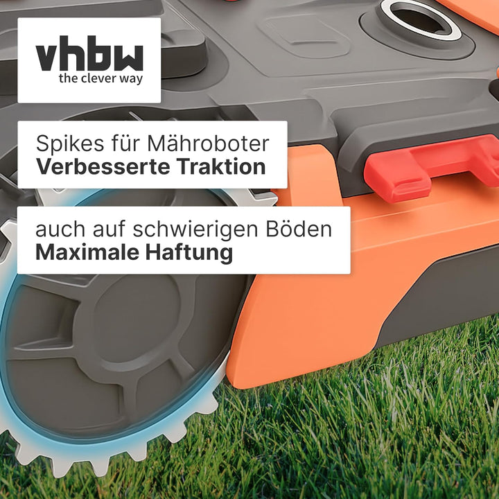 vhbw 4x Spikes kompatibel mit Gardena SILENO city 300 | 250 Smart, 400, 250 Mähroboter - Edelstahl,