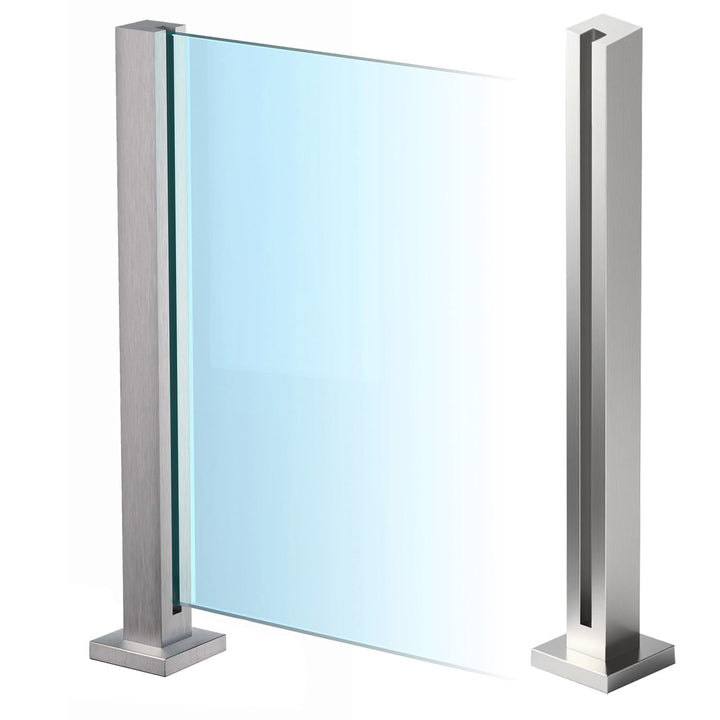 aus Edelstahl Glasgeländer pfosten mit Einsteckenden 90cm – Schwerlastbereich Glasmontageklemme für