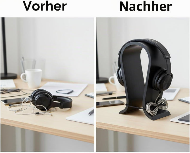 Kopfhörerhalter Holz, Kopfhörer Ständer, Kopfhörer Halter, U Form, Walnussholz, Universal, Umweltfre