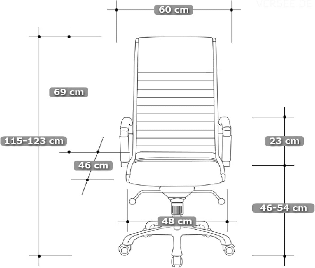 VERSEE Premium Chefsessel Montreal in Stoff Schwarz - Ergonomischer Bürostuhl für Büro und Home-Offi