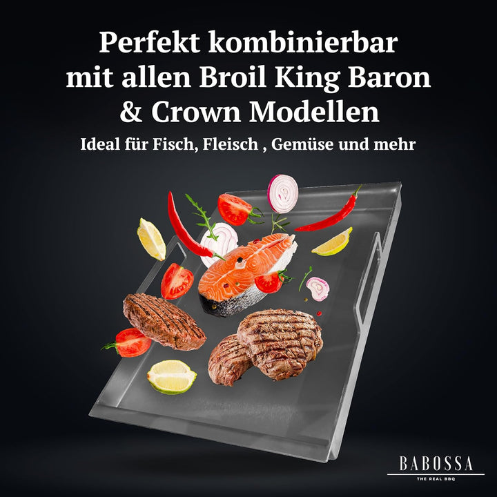 BABOSSA Premium Einsatzpfanne/Plancha kompatibel mit allen Broil King Baron & Crown Modellen | 43.4x