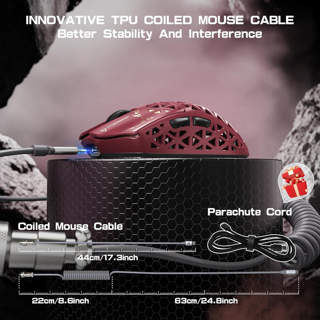 ATTACK SHARK R5 Ultra Carbonfaser Gaming-Maus, 39g Superlight, 8000Hz Kabellose Mouse, 42000 DPI, PA