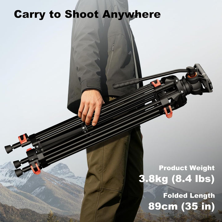 COMAN 188cm Kamera Stativ Robustes Professionelles Fotokamera Videostativ 360° Kugelkopf und 1/4'' G