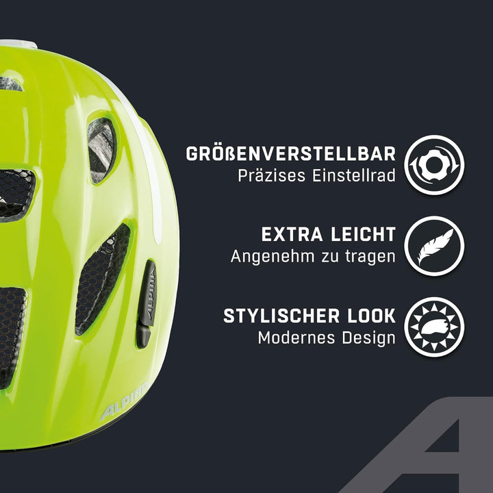 ALPINA XIMO Flash - Beleuchteter, Reflektierender, Leichter & Anpassbarer LED Fahrradhelm Für Kinder