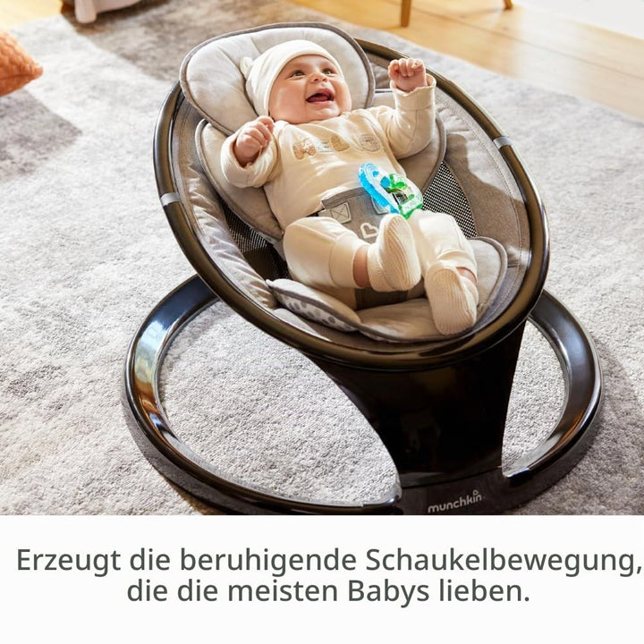 Munchkin Bluetooth-fähige, leichte Babywippe/Babyschaukel mit natürlicher Schaukelbewegung in 5 Bewe