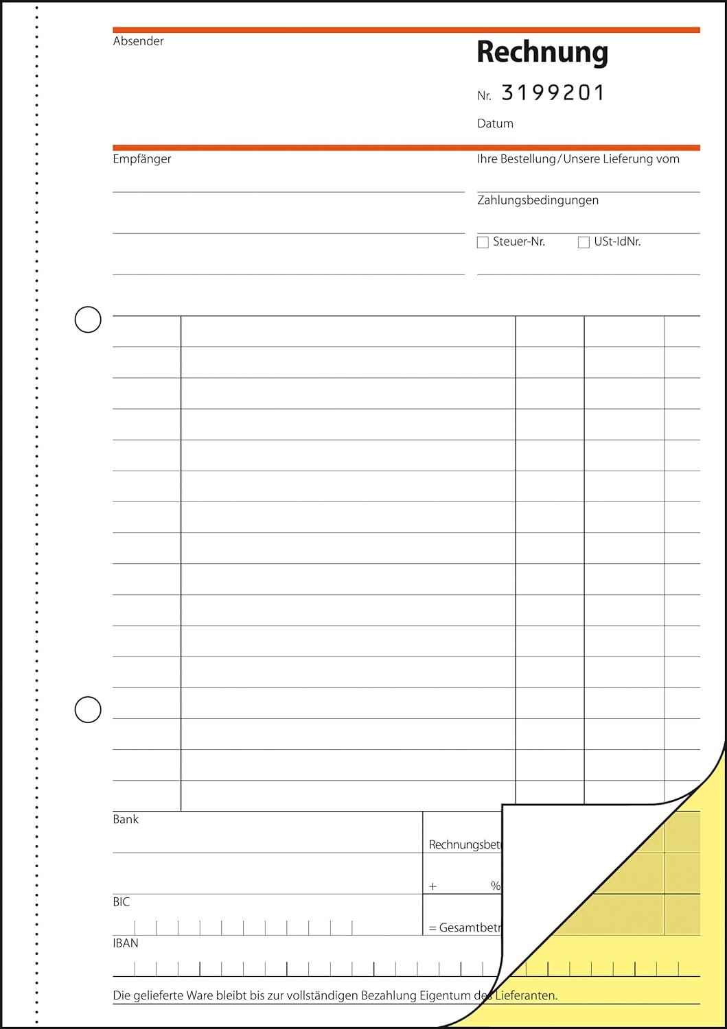 SIGEL SD131/5 Rechnungen fortlaufend nummeriert, A5, 2x50 Blatt, selbstdurchschreibend, 5er Pack